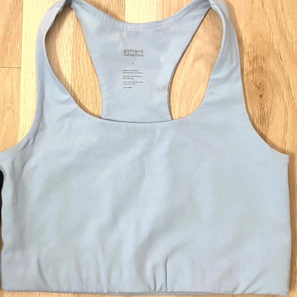Girlfriend Collective Paloma Racerback Bra Small sky blue